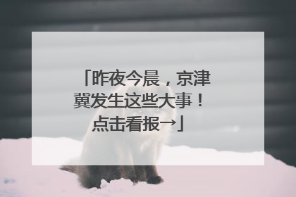 昨夜今晨，京津冀发生这些大事！点击看报→