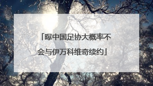 曝中国足协大概率不会与伊万科维奇续约