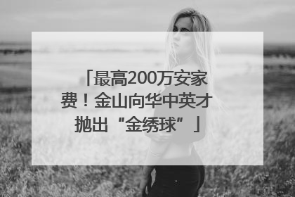 最高200万安家费！金山向华中英才抛出“金绣球”