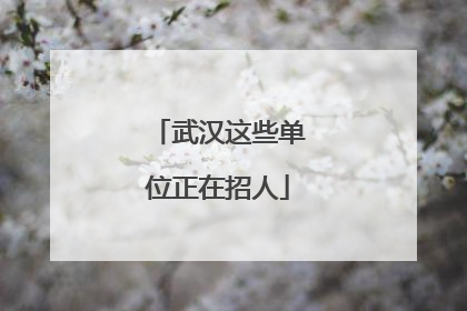 武汉这些单位正在招人