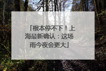根本停不下！上海最新确认：这场雨今夜会更大