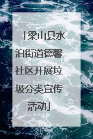 梁山县水泊街道德馨社区开展垃圾分类宣传活动
