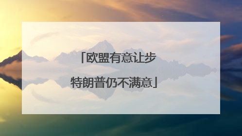 欧盟有意让步 特朗普仍不满意