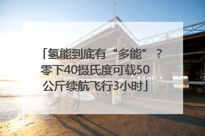氢能到底有“多能”？零下40摄氏度可载50公斤续航飞行3小时