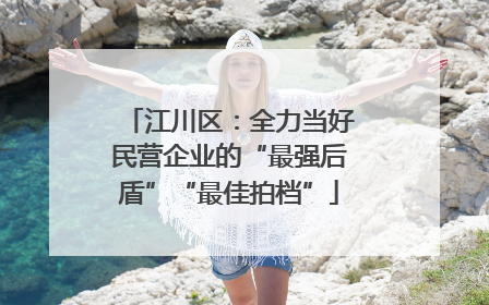 江川区：全力当好民营企业的“最强后盾”“最佳拍档”