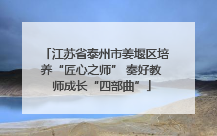 江苏省泰州市姜堰区培养“匠心之师” 奏好教师成长“四部曲”