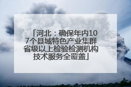 河北：确保年内107个县域特色产业集群省级以上检验检测机构技术服务全覆盖