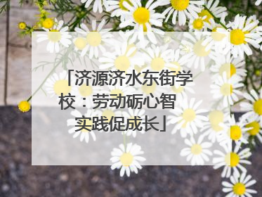 济源济水东街学校：劳动砺心智 实践促成长