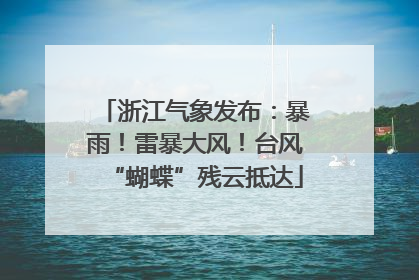 浙江气象发布：暴雨！雷暴大风！台风“蝴蝶”残云抵达