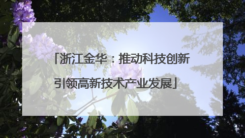 浙江金华：推动科技创新引领高新技术产业发展