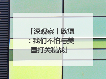 深观察丨欧盟：我们不怕与美国打关税战