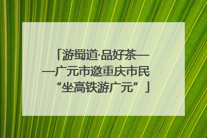 游蜀道·品好茶——广元市邀重庆市民“坐高铁游广元”