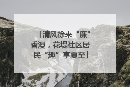 清风徐来“廉”香漫，花堤社区居民“趣”享夏至