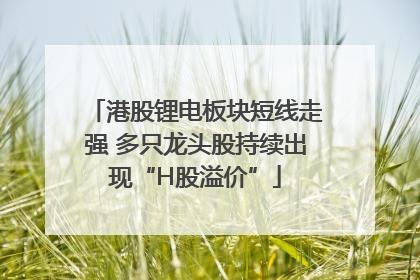 港股锂电板块短线走强 多只龙头股持续出现“H股溢价”