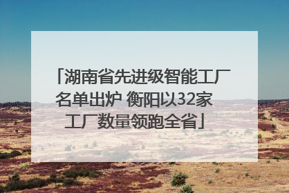 湖南省先进级智能工厂名单出炉 衡阳以32家工厂数量领跑全省