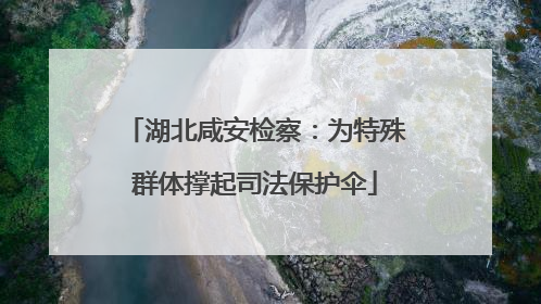 湖北咸安检察：为特殊群体撑起司法保护伞