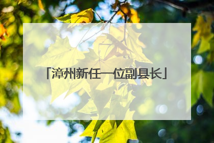 漳州新任一位副县长