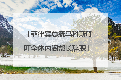 菲律宾总统马科斯呼吁全体内阁部长辞职