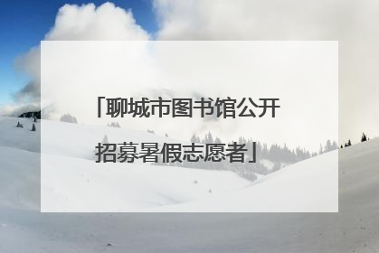 聊城市图书馆公开招募暑假志愿者