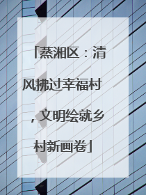 蒸湘区：清风拂过幸福村，文明绘就乡村新画卷