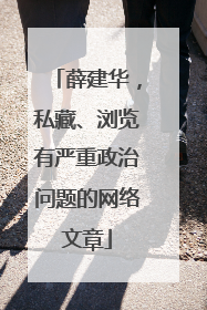 薛建华，私藏、浏览有严重政治问题的网络文章