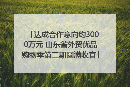 达成合作意向约3000万元 山东省外贸优品购物季第三期圆满收官