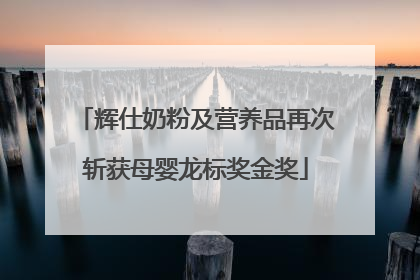 辉仕奶粉及营养品再次斩获母婴龙标奖金奖