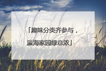 趣味分类齐参与，瀛海家园绿意浓