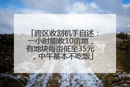 跨区收割机手自述：一小时能收10亩地，有地块每亩低至35元，中午基本不吃饭