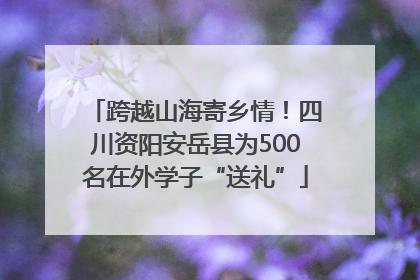 跨越山海寄乡情！四川资阳安岳县为500名在外学子“送礼”