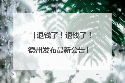 退钱了！退钱了！德州发布最新公告