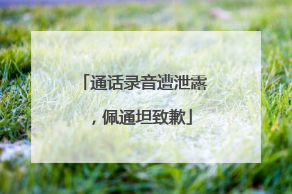通话录音遭泄露，佩通坦致歉