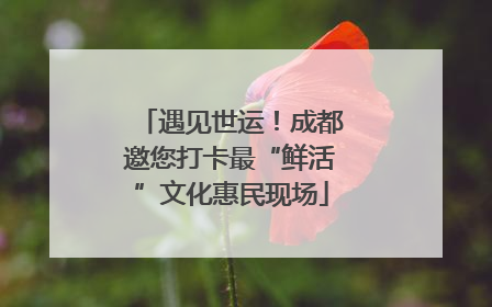 遇见世运！成都邀您打卡最“鲜活”文化惠民现场