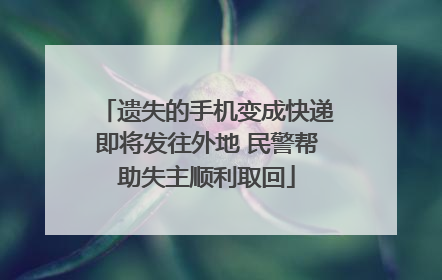 遗失的手机变成快递即将发往外地 民警帮助失主顺利取回