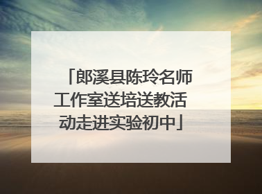 郎溪县陈玲名师工作室送培送教活动走进实验初中