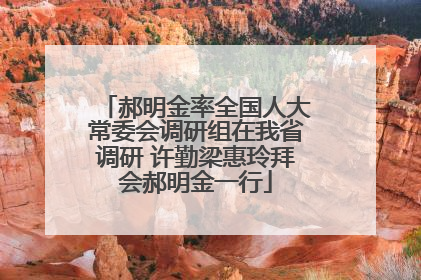 郝明金率全国人大常委会调研组在我省调研 许勤梁惠玲拜会郝明金一行