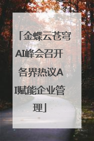 金蝶云苍穹AI峰会召开 各界热议AI赋能企业管理
