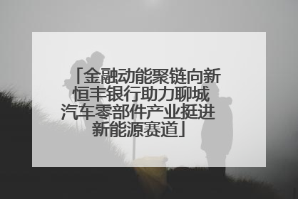 金融动能聚链向新 恒丰银行助力聊城汽车零部件产业挺进新能源赛道