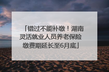 错过不能补缴！湖南灵活就业人员养老保险缴费期延长至6月底