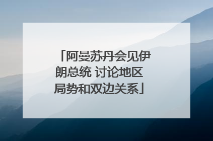 阿曼苏丹会见伊朗总统 讨论地区局势和双边关系