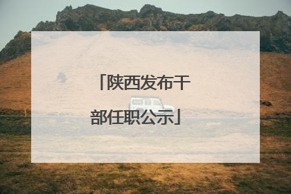 陕西发布干部任职公示