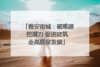 雅安雨城：破难题 挖潜力 促进建筑业高质量发展