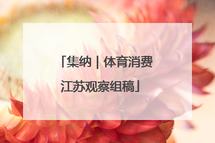 集纳｜体育消费江苏观察组稿