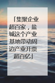 集聚企业超百家，盐城这个产业基地带动周边产业开票超百亿
