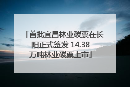 首批宜昌林业碳票在长阳正式签发 14.38万吨林业碳票上市