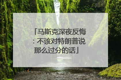 马斯克深夜反悔：不该对特朗普说那么过分的话