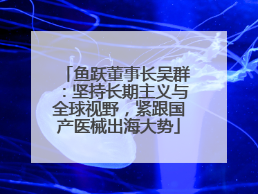 鱼跃董事长吴群：坚持长期主义与全球视野，紧跟国产医械出海大势