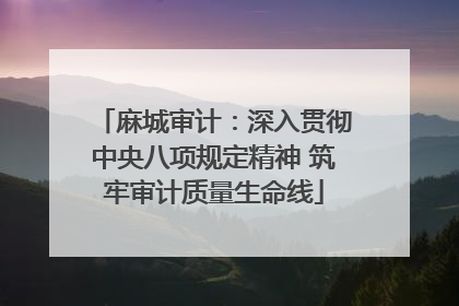 麻城审计：深入贯彻中央八项规定精神 筑牢审计质量生命线