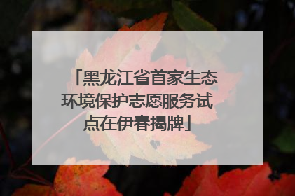 黑龙江省首家生态环境保护志愿服务试点在伊春揭牌