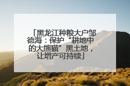 黑龙江种粮大户邹德海：保护“耕地中的大熊猫”黑土地，让增产可持续
